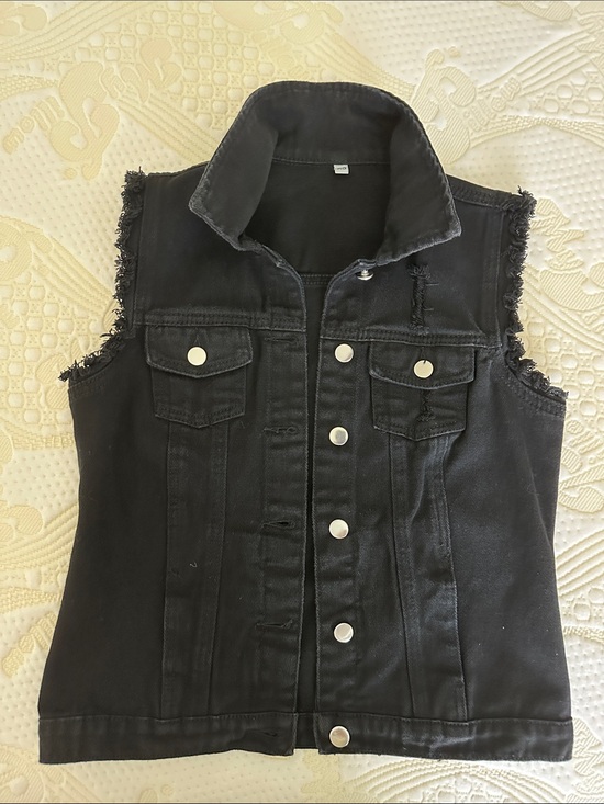 Boss Jackets & Blazers - Ebossy Black Sleeveless Denim Vest